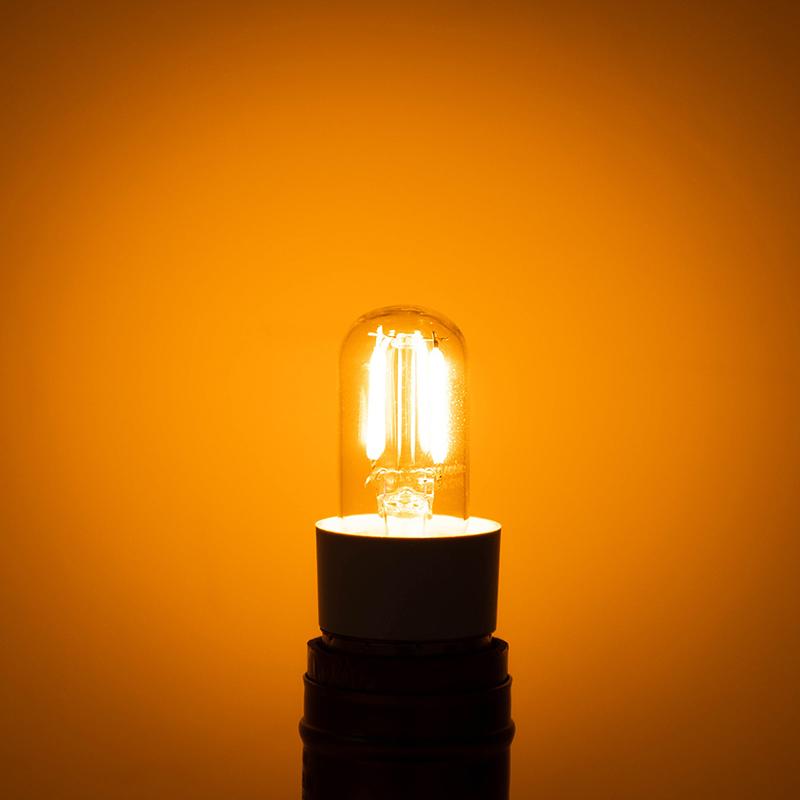 1 szt. Żarówka LED Vintage T20 1W 2W Ciepła Biała 2200K E12 E14 110V 220V Ściemnialna Żarówka Szklana Żarówka Rurkowa do Lodówki