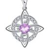Celtic Knot Necklace Witches Knot Birthstone Necklace Sparkling Celtic Symbol Necklace Wiccan Spiritual Jewelry Gift for Women Mom Wife Girlfriend