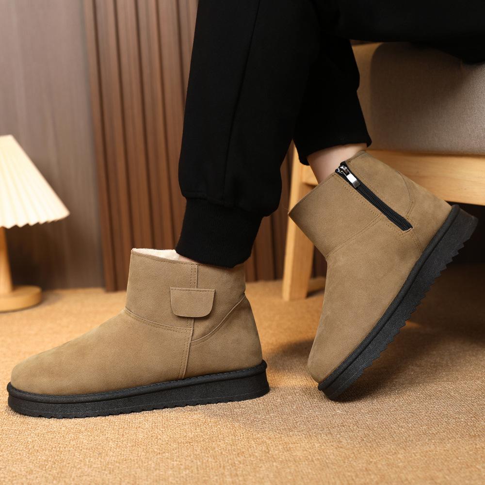 Winter Velvet Warm Men's Middle-aged and Elderly Snow Boots Thickened Cotton Shoes Comfortable