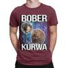 Funny Bober Kurwa Funny Beaver Meme Galaxy Universe T-Shirt for Men Round Neck Cotton T Shirts Short Sleeve Tee Shirt Tops