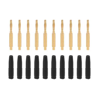 10pcs Banana Plugs Gold Plated 2mm Male Connector Insulated Metal Plugs with Housing for Testing