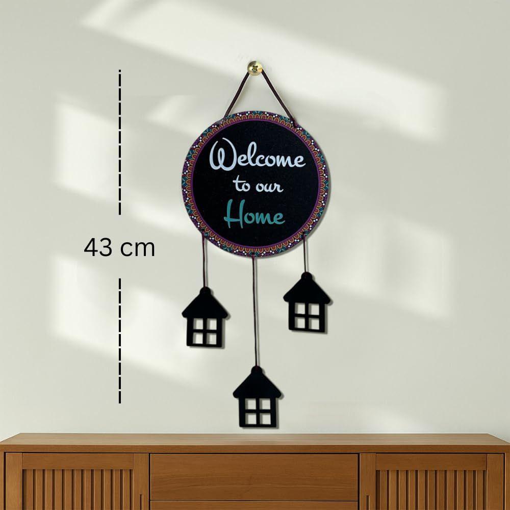 Wooden Wall Hanging Welcome Sign Decorative Quote Board For Home, Door, Entrance, Hall & Office - Rustic Wall Art