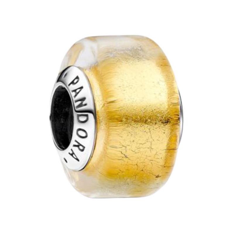 Pandora Mini Square Outline Design Murano Glass Pendant Women s Yellow 793353C00 жёлтый