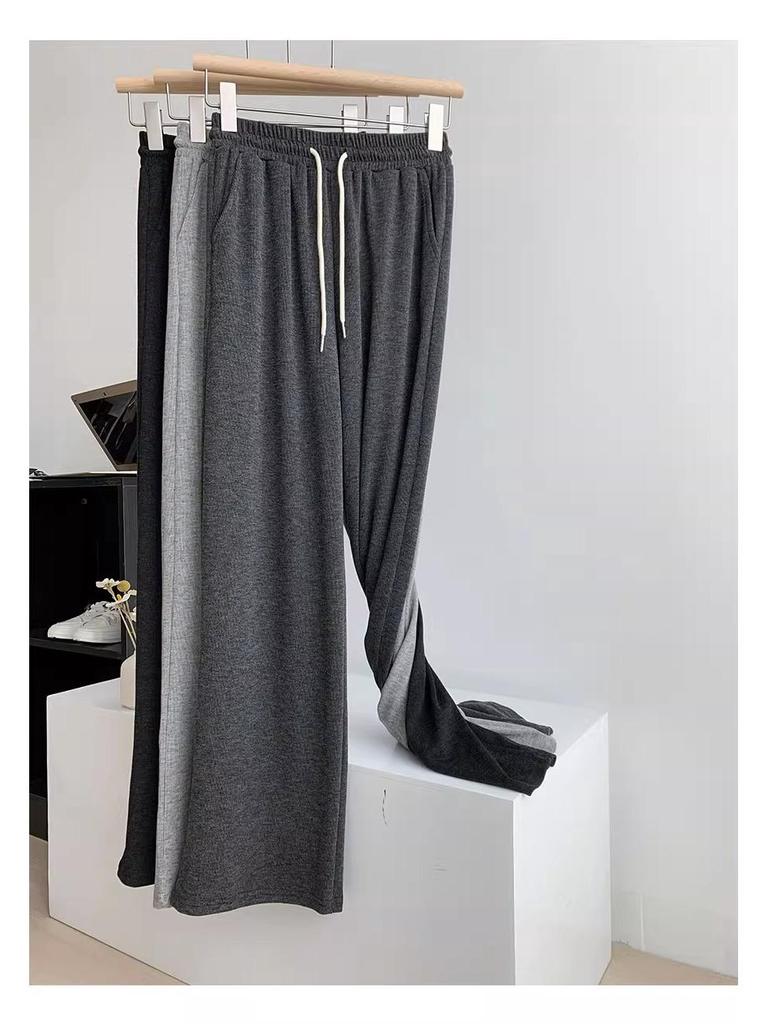 Petite Elastic Waist Wide Leg Drawstring Pants for Women, XS - Slimming, Straight, Casual Style