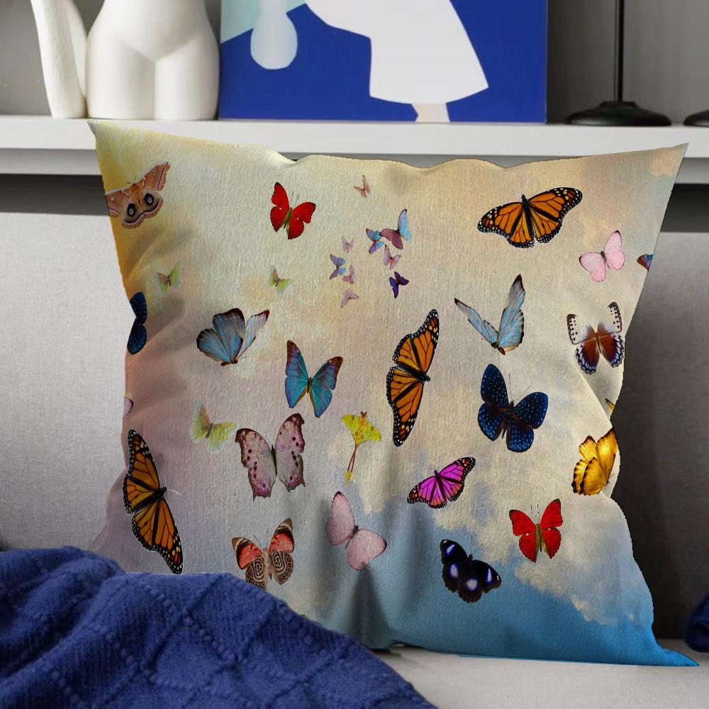 Butterfly Cushion Cover Car Throw Pillow Case For Sofa Car Christmas Gift 40x40cm 45x45cm