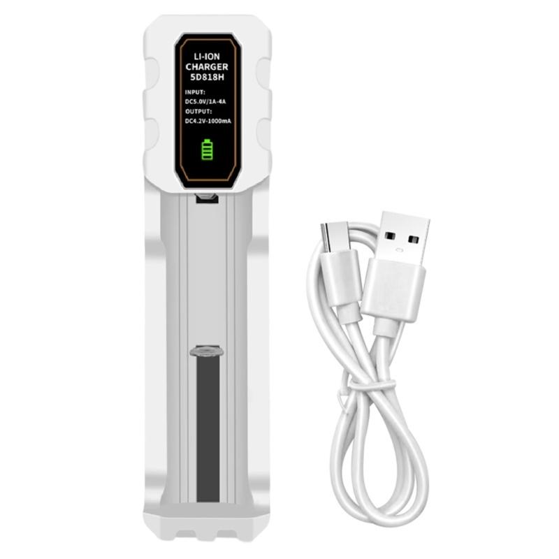 

Energy Efficient Single Bay Battery Chargers Type C Automatic Voltages Adjustment For 14500/18500/18650/21700Easy Mobility 1