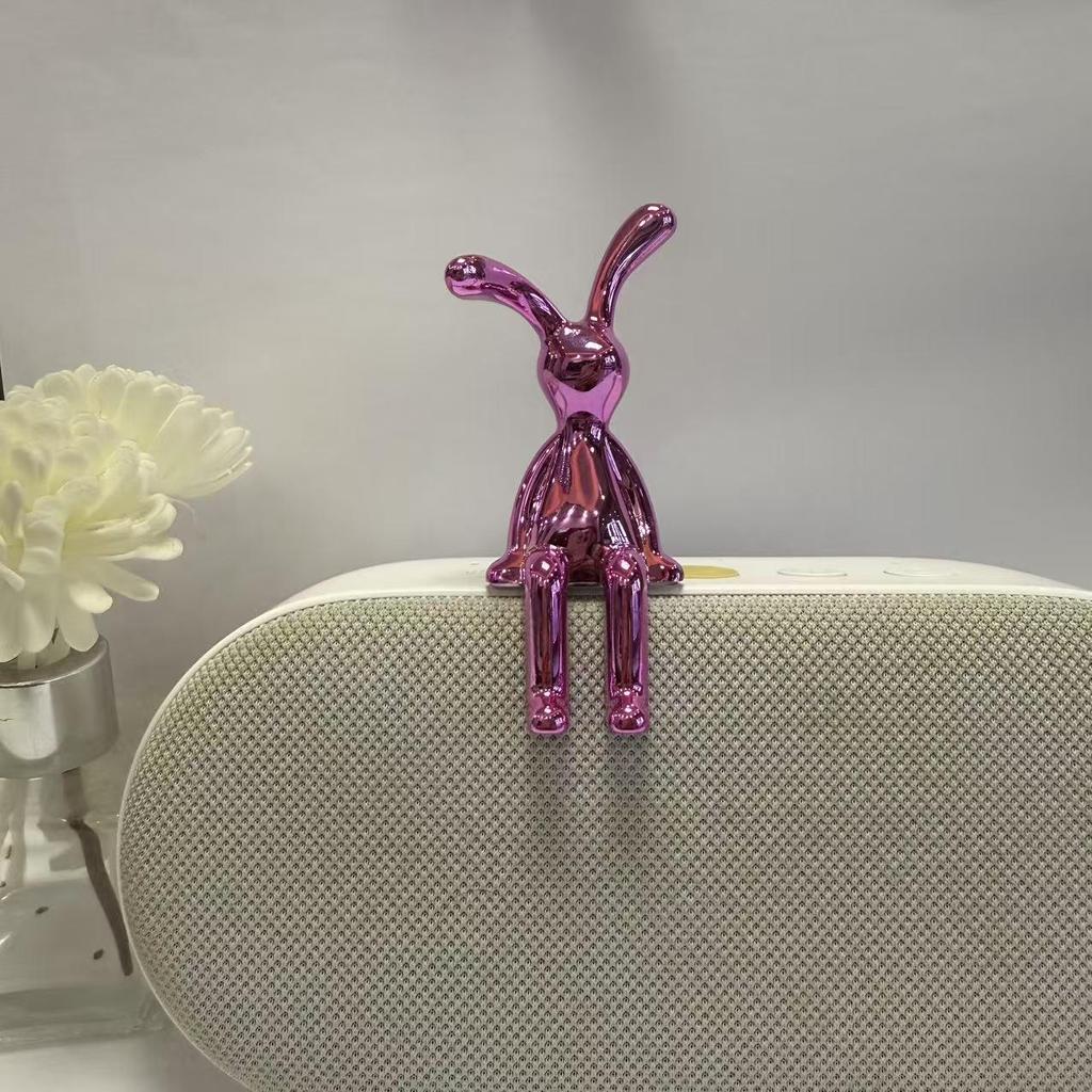 Premium Electroplated Long-Eared Rabbit Ornament for Living Room or Car Decor