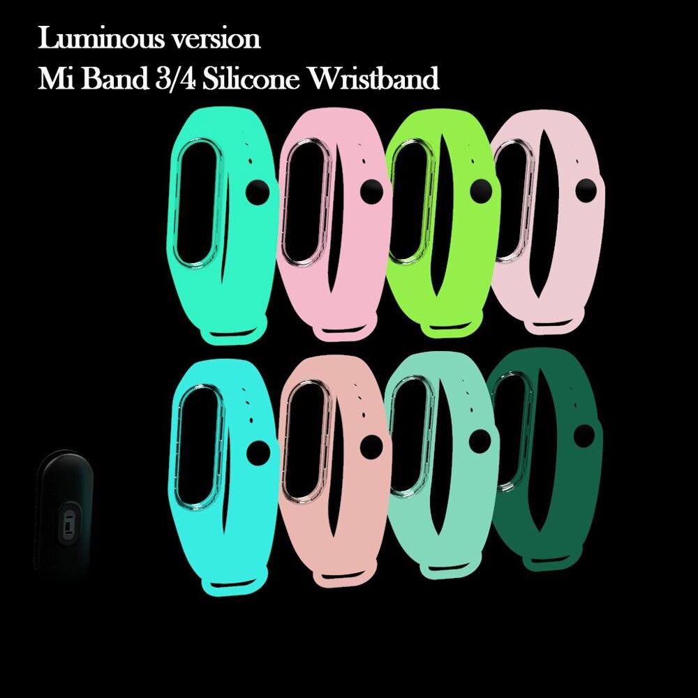 M5 M3 M4 Wristband Bracelet for Xiaomi Mi Band 5 4 3 Silicone Luminous Wristband for Xiaomi Mi Band 3 4 5 Wristband