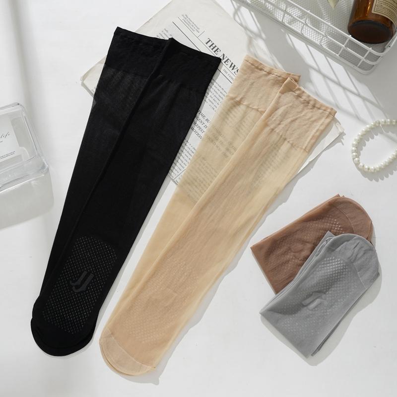 10PCS/Lot Women's Ultra-thin Socks Female Summer Breathable Long Sock Silk Sheer Tights Elastic Transparent Solid Color Stocking