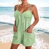 Damen Europäischer Stil Lässig Sommer Rückenfrei Kurz Träger Jumpsuit