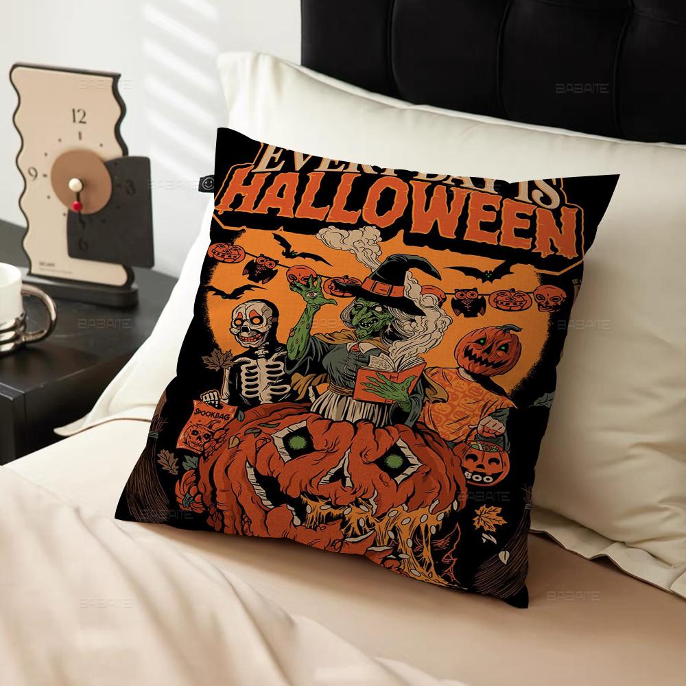 Retro Halloween Witch Pillow Gift Home Office Decoration Pillow Bedroom Sofa Car Cushion CoverPillow Case