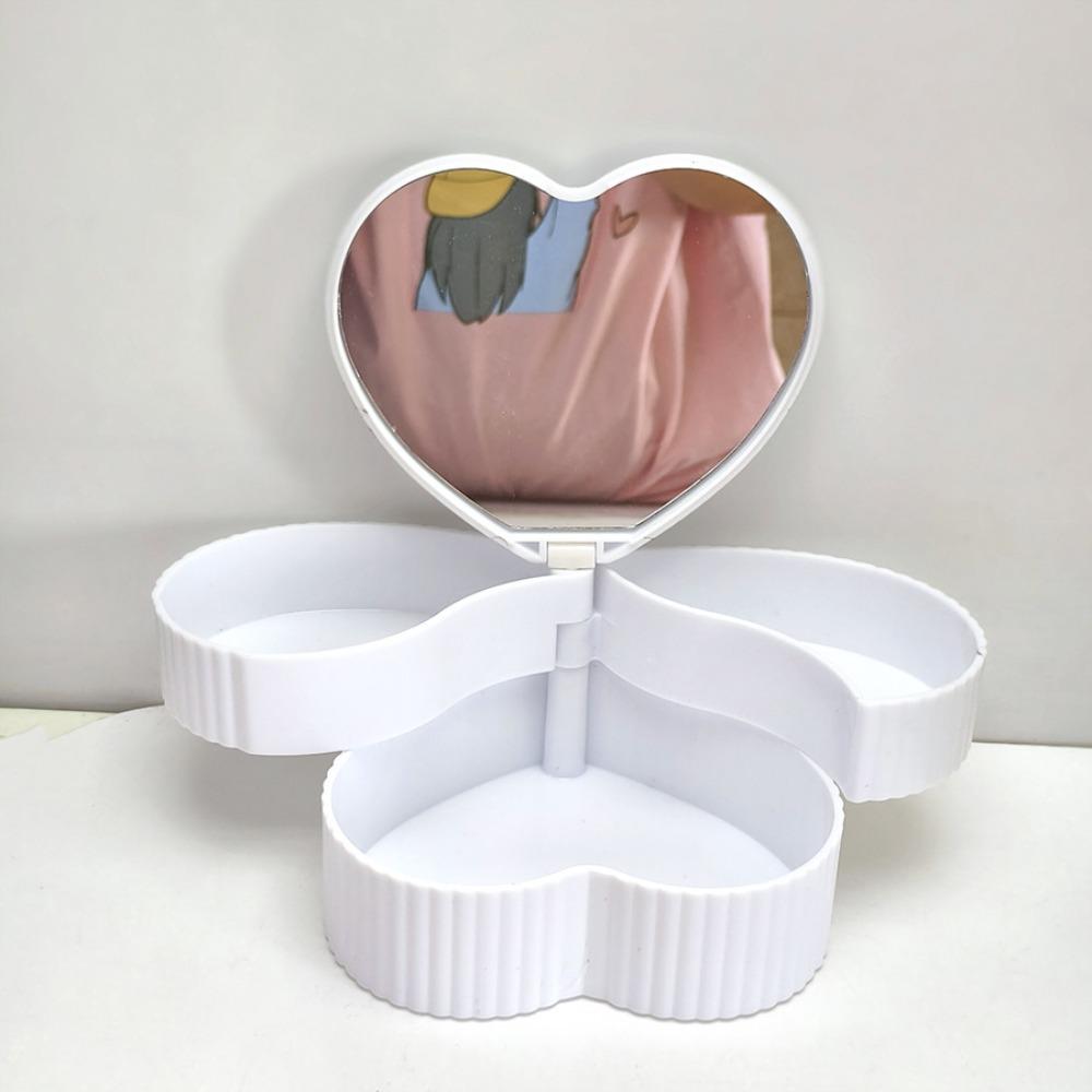 Rotating Heart Shape Jewelry Boxes Large Capacity Jewelry Display Box Jewelry Organizer  Dresser