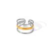 Titanium Steel Ring Three-Layer Line Open Ring 18K Gold Stainless Steel Band for Women Non-Fading