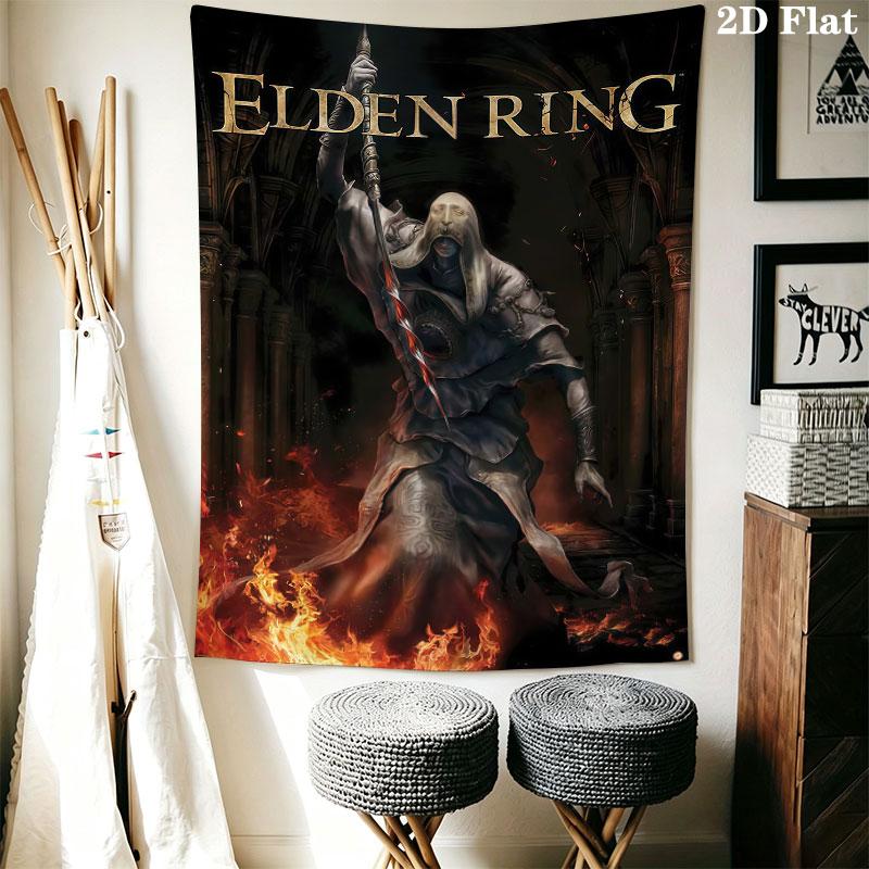 Elden Ring Crown Wall Hanging Printed Fabric Blanket Decorative Tapestries for Bedroom Living Room Home Decor