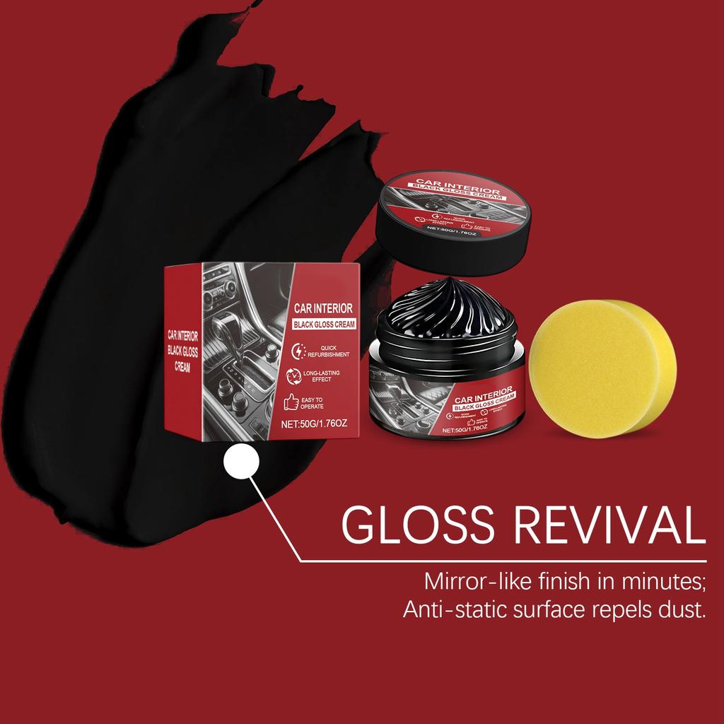 Autopflegepaste für den Innenraum, Cockpitpflege-Wachs, Ausbleichende Universal-Pflegepaste mit Schwamm, 50g