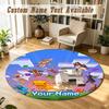 Round Rug Custom NameMinecraft Pattern Non Slip Carpet Home Floor Decor