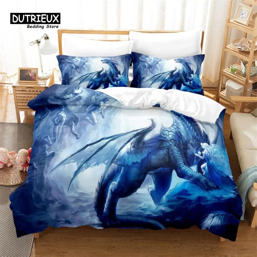 Cartoon Animal Bedding Set, 3Pcs Duvet Cover Set, Soft Comfortable Breathable Duvet Cover, For Bedroom Guest Room Decor
