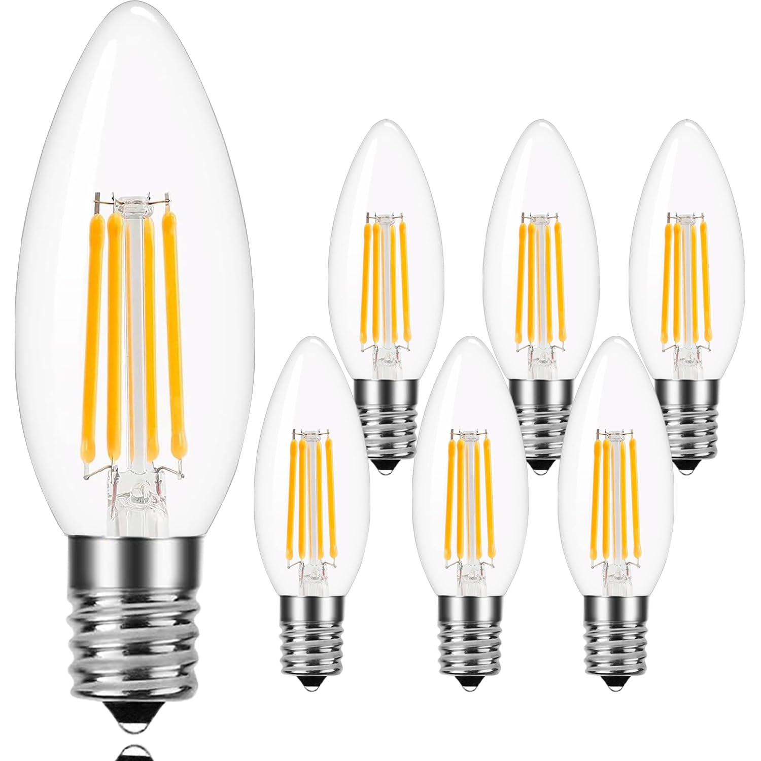 

LED Light Bulb E17 Omnidirectional 40W Equivalent Light Bulb Color Chandelier Light Bulb Base Diameter 17mm C35 Filament Light Bulb High Color