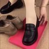 2025Autumn New Mom Shoes Square Heel Loafers Women Low Heel Deep Mouth Low-Cut Shoes Black Classic Fashion Single Shoes