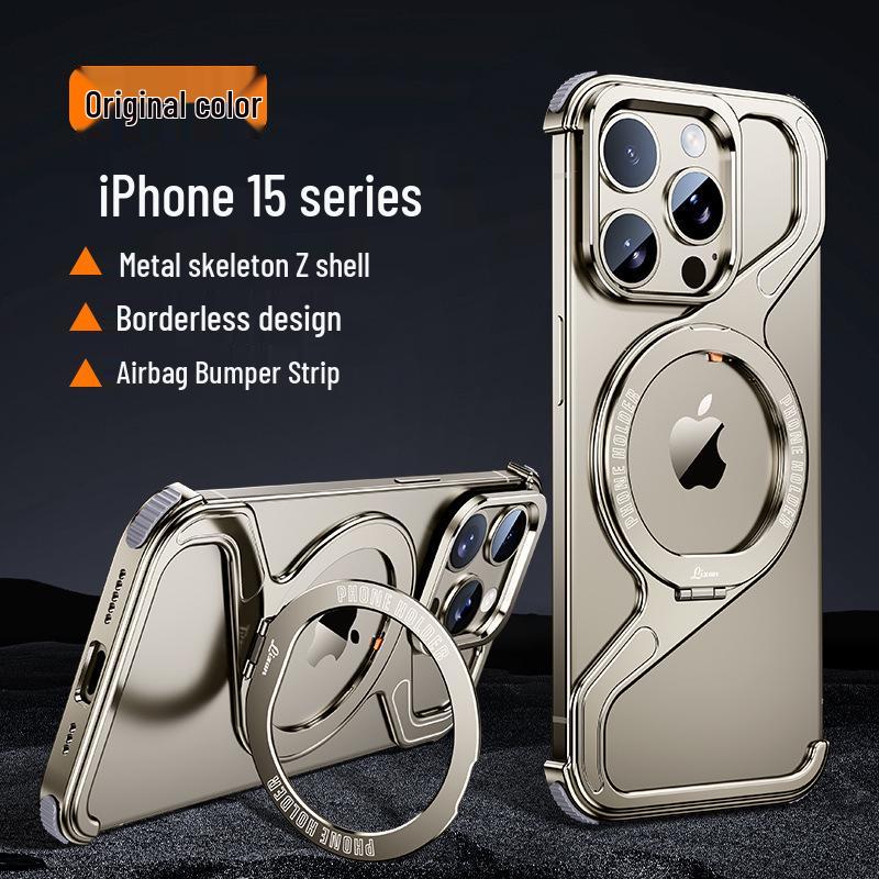 Z-Type Magnetic Metal iPhone 15 Pro Case: Drop-Proof & Heat-Dissipating