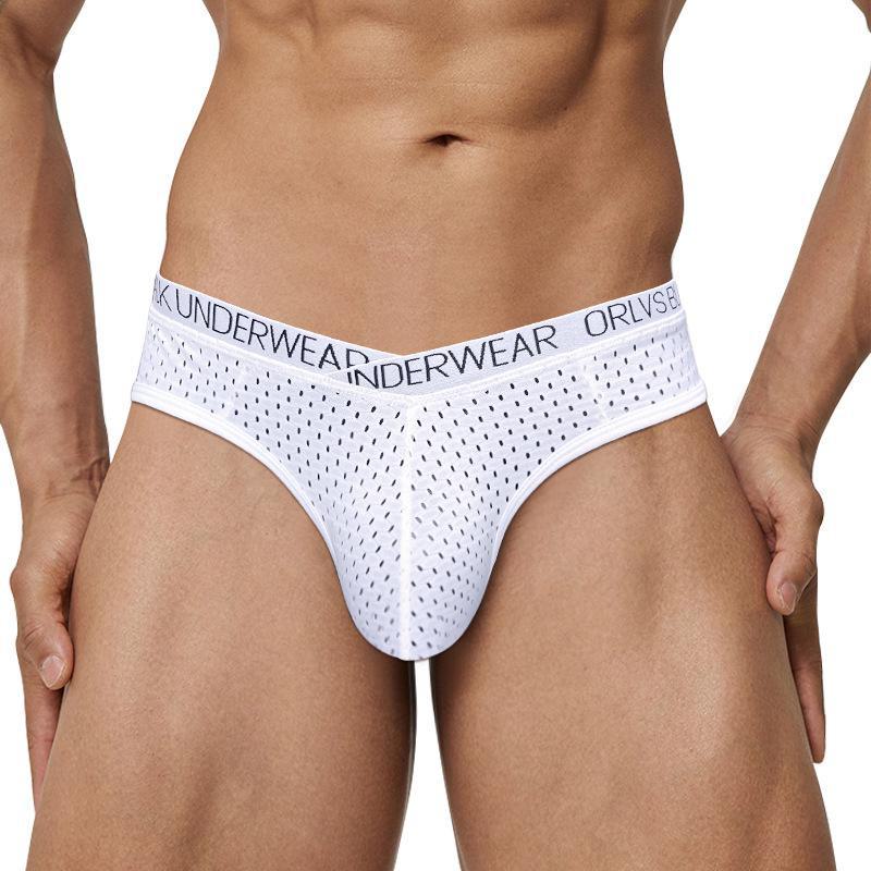 Men's Quick-Dry Mesh V-Waist Breathable Briefs - Trendy Low-Waist Sports Underwear