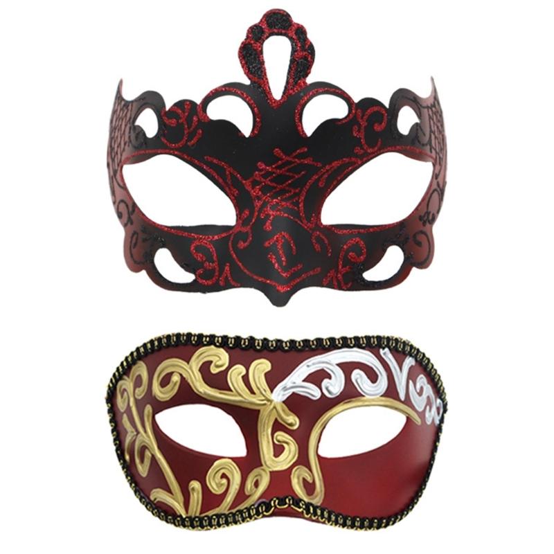 Couple Masquerade Mask for Women Men Halloween Half Face Mask Masquerade Eye Mask for Masquerade Halloween Wedding Prom