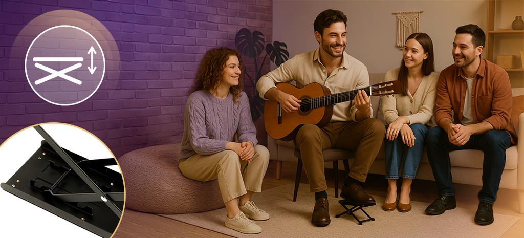 MusicMate MM-AG60 StringsStep Guitar Footrest