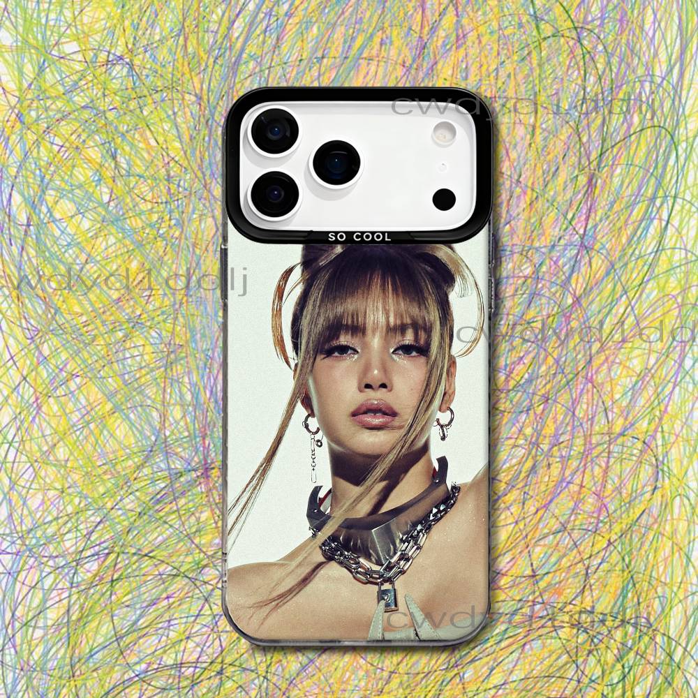 L-LISA LALISA Alter Ego Phone Case For iPhone 17,16,15,14,13,12,X,8,Pro,Max,Plus,SE4,Air,Mini HD Black IMD Matte