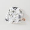 Unisex Baby Cartoon Jacket - Lightweight 60g Cotton, Two-Button, Seamless, Warm Outerwear for Autumn Outings.