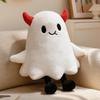 Halloween Style White Cat Plush Pillow Kawaii Black Cat Plush Doll  Birthday Christmas