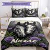 3pcs Custom Name Horse Bedding Set Duvet Cover Closure Includes 1 Duvet Cover & 2 Pillowcases, Soft and Comfortable for All Seasons.