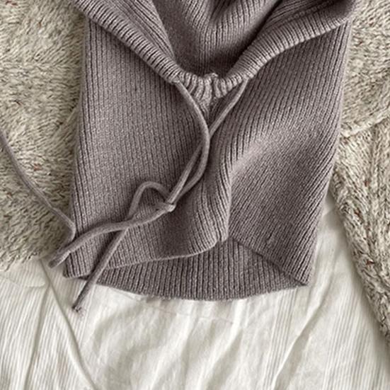 Écharpe Bonnet Couleur Unie Sangles Réglables Laine Chaud Cache-Cou Intégré Blocage de Température Hiver Extérieur Cyclisme Ski Coiffure