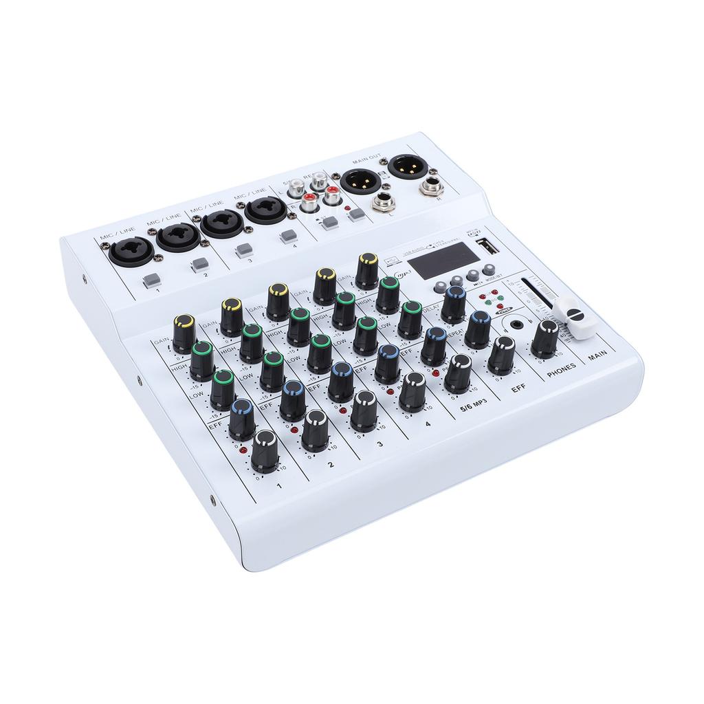 6 Channel   Sound Mixer DJ Controller with   MP3 Player 48V   Power Built-in Guitar Amp Portable Mixer Console for Studio Recording Live Str