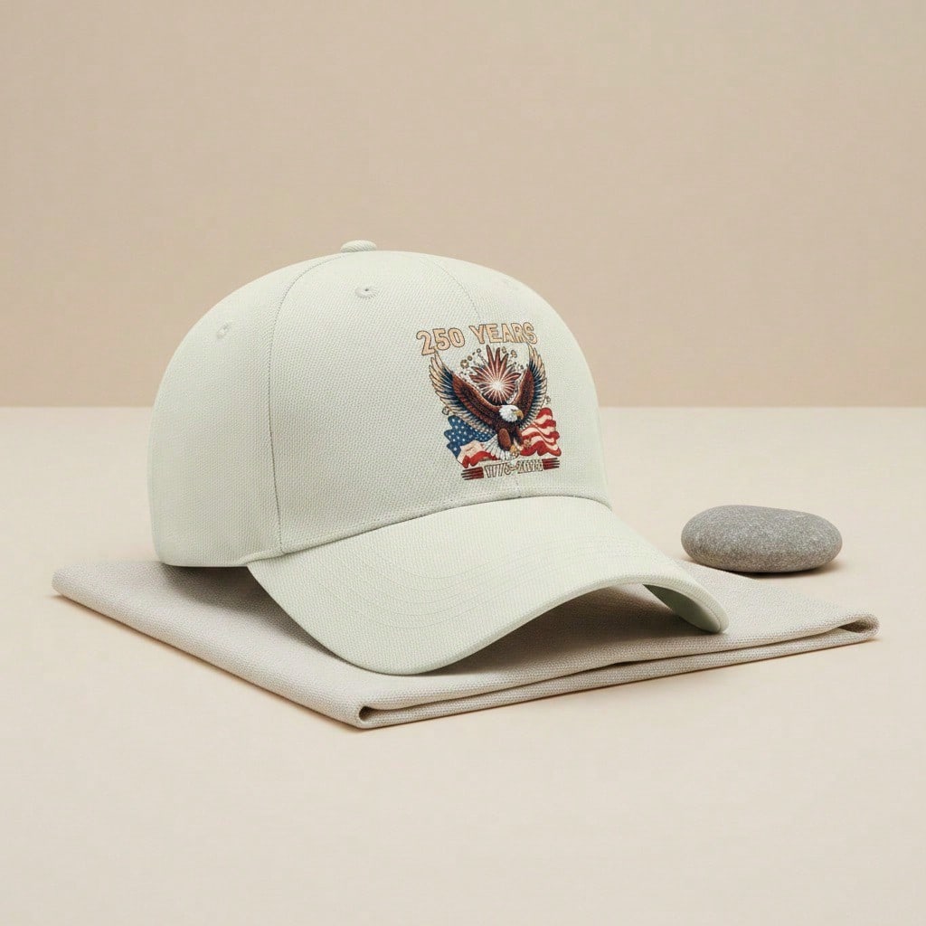 [250 Years Baseball Cap] Unisex Adjustable Polyester Printed Eagle Vintage Style Baseball Hat For Patriotic Holiday & Daily Wear