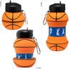 Weiche Wasserflasche Silikon Sportflasche für Wasser Basketball Fußball BPA-frei für Kinder Geschenk Vatertag Kostenloser Versand