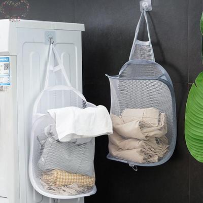 Aufbewahrung Wäsche Netzbeutel Waschen Schmutzige Kleidung Aufbewahrung Wandmontierter Wäschekorb Tragbare Aufbewahrungstasche für Reisen