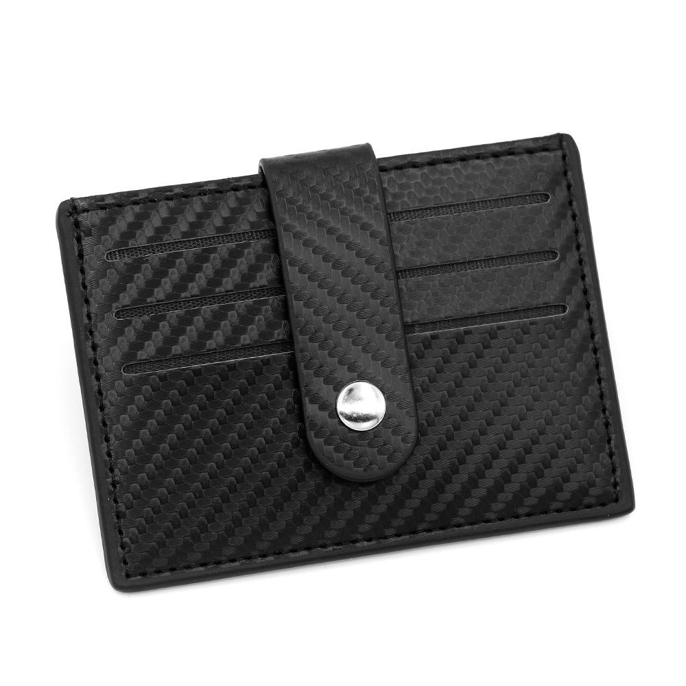 Men’s Carbon Fiber Card Holder Wallet RFID Blocking Slim Front Pocket Wallet Credit Card Holder with ID Window Minimalist Wallet