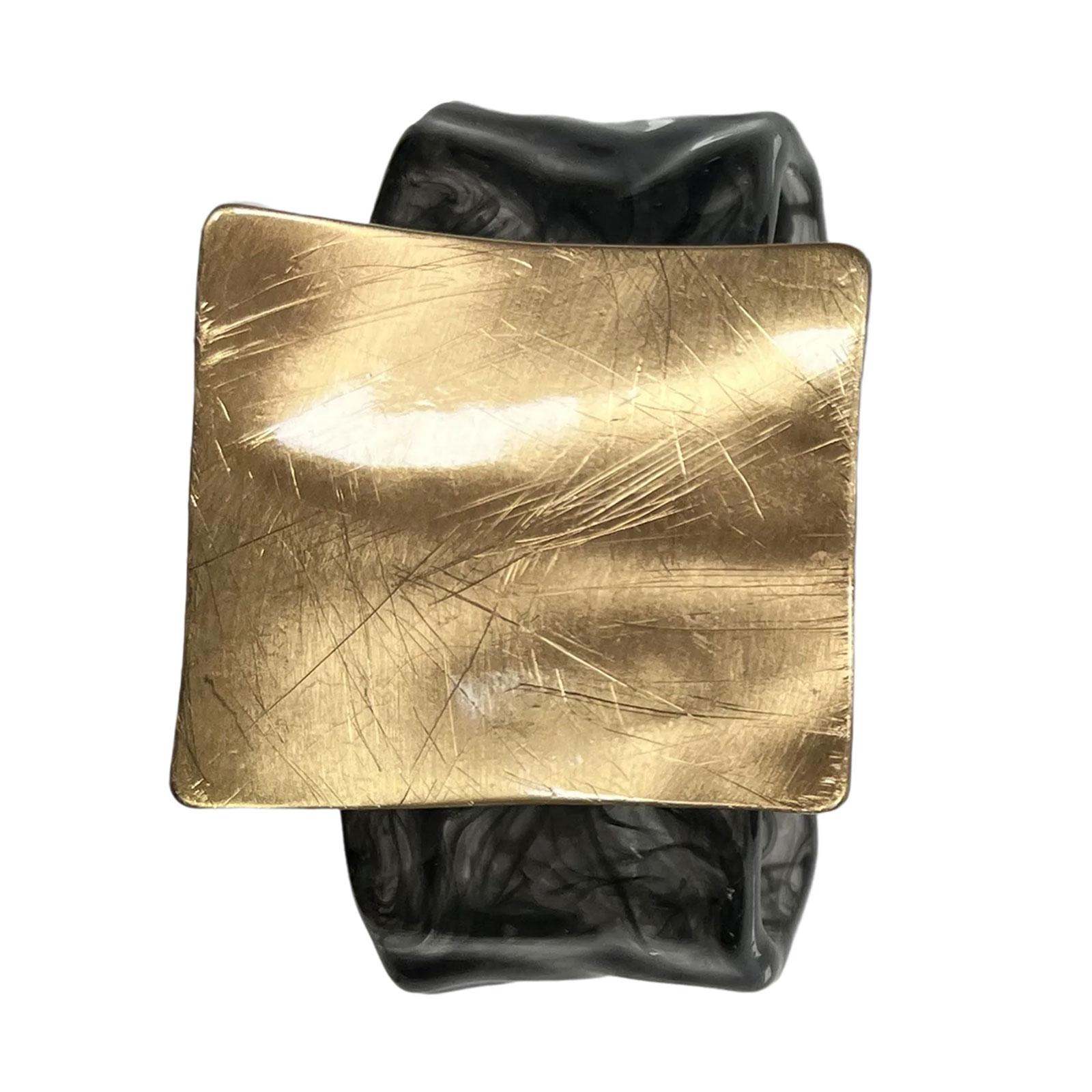 

Geometric Brushed Square Metal Bracelet Elegant Bangle Adjustable Wristband Accessories for Modern Fashionable Women 1