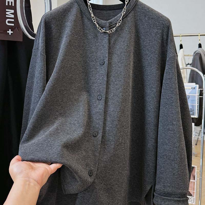 Coat for Women Autumn Winter Thickened Solid Color Warm Stretchy Long Sleeve Oversize Tops