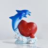 Cartoon Dolphin Statue Resin Craft Sea Animal Sculpture Lively Dolphin Figurine  Cabinet