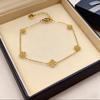 New Stainless Steel Five-flower Lucky Grass Small Plain Chain Bracelet Women's Light Luxury Versatile Jewelry