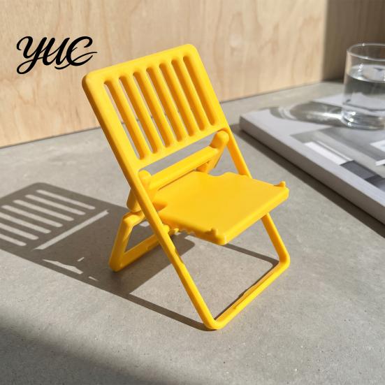 Decorative Desktop Phone Accessory 3D Printed Folding Chair Stand, Mini Creative Lightweight Holder for Watching Videos Cell Mount, Portable