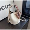 Bucket Bags Women Woven Pattern Handbag Scarves Handheld Messenger Totes Bag