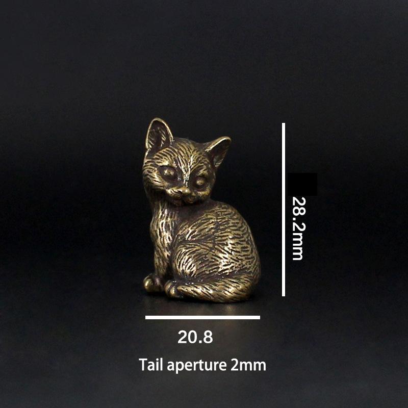 

Ретро маленькая кошка латунная металлическая статуэтка украшение фигурки животных статуэтка украшение для дома офисные настольные украшения мини статуэтка