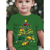 Boys Truck Christmas Tree T-Shirt Birthday & Holiday Outfit Gift Cotton Tee Shirt Cartoon Bulldozer Printed T-shirt Boy Clothes