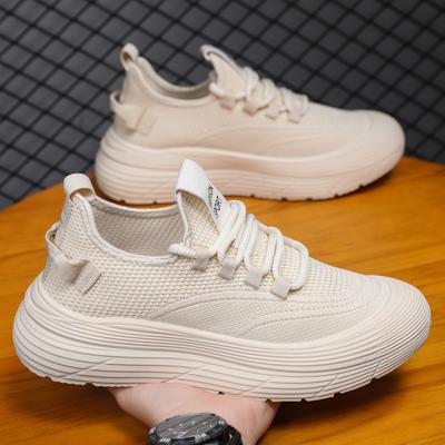 Męskie i damskie te same buty siatkowe, lekkie buty dla par, oddychające, modny splot muchowy, wygodne, wszechstronne, na grubej podeszwie, wsuwane buty casualowe