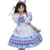Plus-Size Maid Outfit with Super Cute Big Bow Lolita Dress, Pink and Blue Cute Dress for Women
