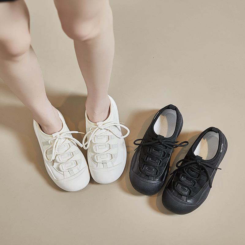 New Korean Version of Spring Canvas Shoes for Female Students Breathable Casual Shoes Internet Celebrity Street Photography White Shoes