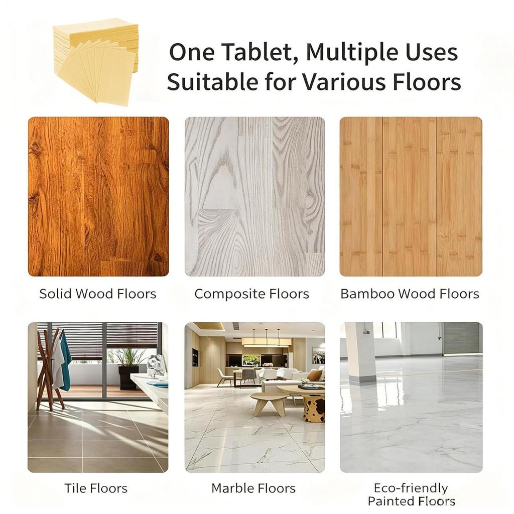 100PCS Floor Cleaner Tablets, Multi-Purpose Scented Shine Cleaner for Laminate Wood Tile Marble, Indoor Outdoor Hard Surface Use