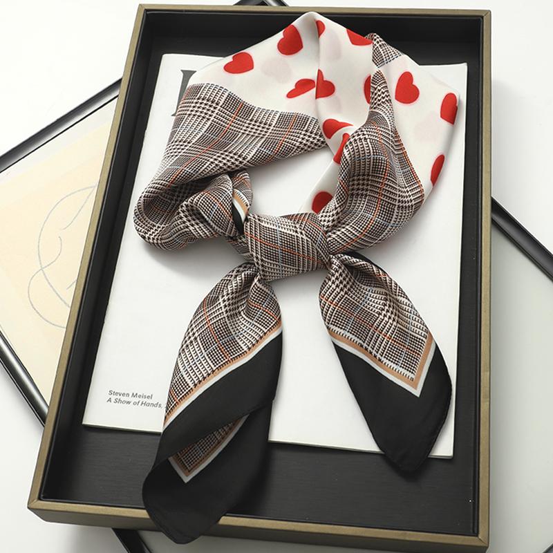 Women Silk Scarf Fashion Hair Scarf Silk Satin Neckerchief Scarf Women Luxury Hair Ties Hair Ornament Female Bandana Bag Scarves